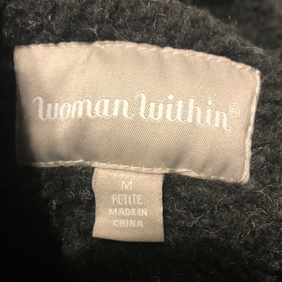 NWOT Woman Within grey button down fleece jacket - Picture 3 of 9